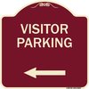 Signmission Reserved Parking Visitor Parking Arrow Pointing Left Heavy-Gauge Alum Sign, 18" x 18", BU-1818-23024 A-DES-BU-1818-23024